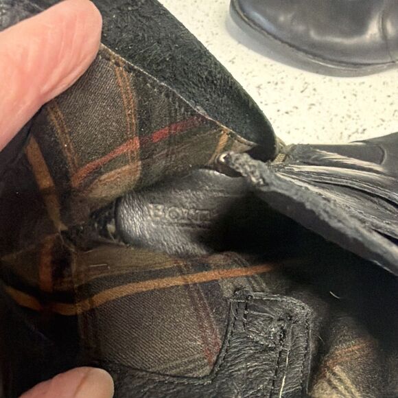 Born Mcmillan Ankle Boots Bootie Women's Black Leather Harness Buckle Size 8 M - Picture 5 of 8